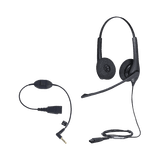 KIT, Diadema con cancelación de ruido, con accesorio para conexiones 3.5mm Incluye modelos BIZ-1500-DUO-QD y MOBILE-QD-35MM-Sï»¿