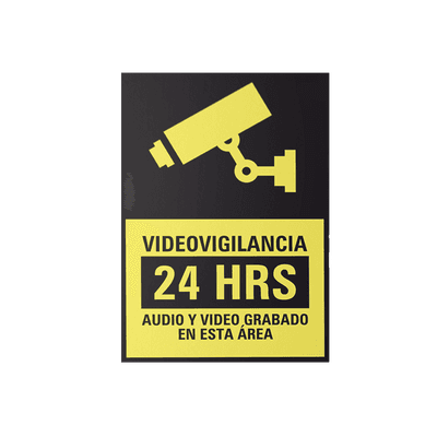 Etiqueta de Videovigilancia en Vinil Adhesivo Mate / Paquete con 10