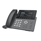 Teléfono IP Wi-Fi, Grado Operador, 14 líneas SIP con 6 cuentas, pantalla LCD 5", puertos Gigabit, Bluetooth, PoE, codec Opus, IPV4/IPV6 con gestión en la nube GDMS