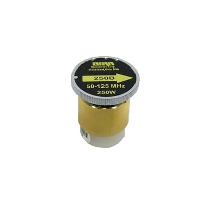 Elemento de 250 Watt en Línea 7/8" para Wattmetro BIRD 43 en Rango de Frecuencia de 50 a 125 MHz.