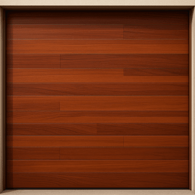 Puerta de Garage de Alta Calidad / Estilo Americano / Acabado Laminado PREMIUM / Color Madera Clara / 8x7 Pies.