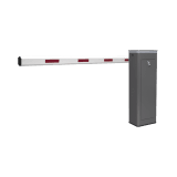 Kit de Barrera Vehicular Izquierda y Brazo de 3 Metros / Finales de Carrera Ajustables por Programación / Movimiento Fluido / Diseño Elegante Color Gris / Con Corona Led Semaforizada