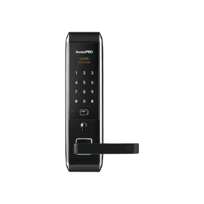 Cerradura inteligente para puertas con doble cerrojo/teclado Touch Screen, Apertura con tarjeta Mifare /Contraseña y Llave de emergencia