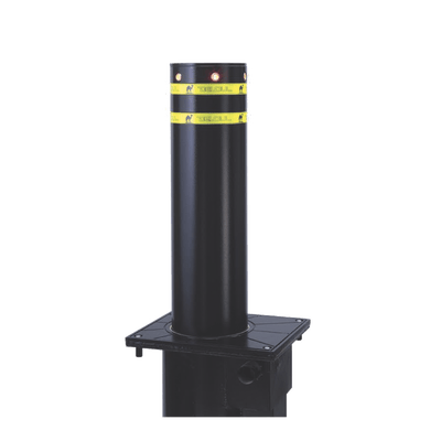 Pilona o Bolardo Neumático / 100% Acero, Pintura Negra para Exterior / Alta Velocidad / 275MM Diámetro