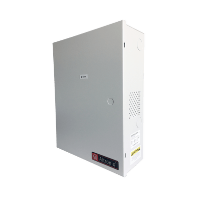 Fuente de poder ALTRONIX de 12/24 Vcc @ 6 Amper, con capacidad de batería de respaldo, requiere batería, 8 salidas, con voltaje de entrada de 115 Vca