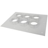 Placa pasamuro con capacidad de 6 botas de 4"