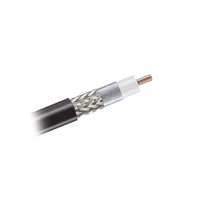 Cable coaxial 90% de blindaje, certificación RoHS, conductor de cobre revestido de aluminio, 50 Ohms, Carrete de 300 m