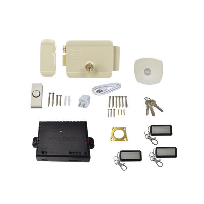 Kit Cerradura Eléctrica 321DC Izquierda y Hub para Apertura a través de Smartphone, Compatible con YALE CONNECT