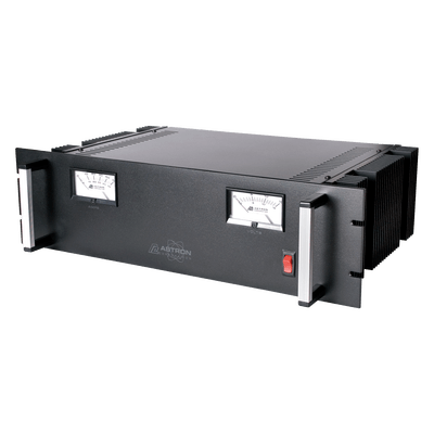 Fuente de poder 13.8Vcc, 35A, lineal regulada con circuito cargador de baterías, para instalación en rack