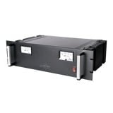 Fuente de poder 13.8Vcc, 50A, lineal regulada con circuito cargador de baterías, medidores, para instalación en rack