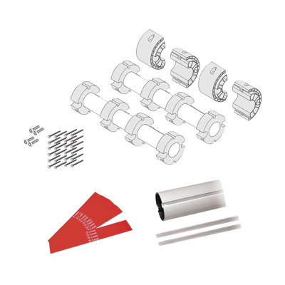 Kit de mástil para barreras GARD8 / Incluye 2 secciones tubulares de 4m / Incluye tiras reflejantes / Incluye unión central