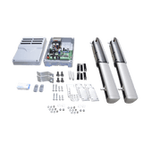 Kit de brazos para automatizar portones vehiculares abatibles de 2 hojas / 3 m / 400 kg / Uso residencial / Compatible con respaldo de energía