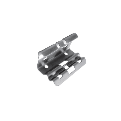 Mini clip automático, para unir tramos de charola, con acabado Electro Zinc