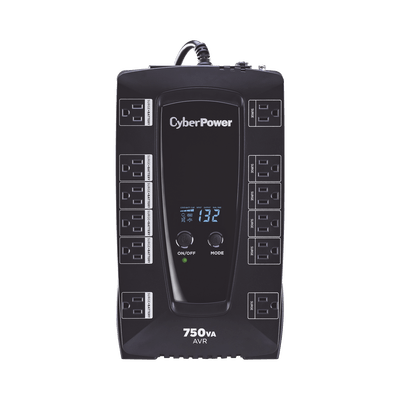 UPS de 750 VA/450 W, Topología Línea Interactiva, Entrada 120 Vca NEMA 5-15P, Tipo Gabinete Compacto, Con 12 Tomas NEMA 5-15R