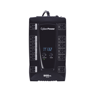 UPS de 900 VA/480 W, Topología Línea Interactiva, Entrada 120 Vca NEMA 5-15P, Tipo Gabinete Compacto, Con 12 Tomas NEMA 5-15R