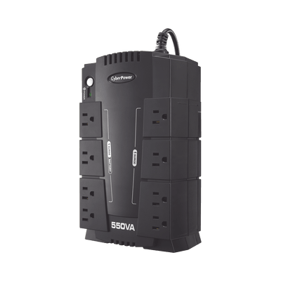 UPS de 550 VA/330 W, Topología Standby, Entrada 120 Vca NEMA 5-15P, Tipo Gabinete Compacto, Con 8 Tomas NEMA 5-15R