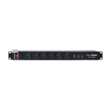 PDU Básico Para Distribución de Energía con Supresor de Picos, Con 12 Tomas NEMA 5-15R Traseras, 1UR, 15 Amp, 120 Vca, 1800 Joules de Protección