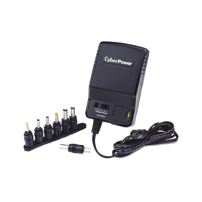Adaptador Universal de Alimentación, Para Pared, Con Entrada 120 Vca NEMA 5-15P, y Salida Ajustable de 3-12 Vcc 600mA