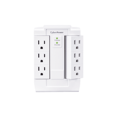 Multicontacto Con Supresor de Picos de Tecnología MOV y Filtro de Ruido EMI/RFI de 6 Tomas NEMA 5-15R de 900 Joules