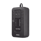 UPS de 350 VA/255 W, Topología Standby con Modo Ahorrador ECO, Entrada 120 Vca NEMA 5-15P, Con 8 Tomas NEMA 5-15R