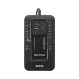 UPS de 450 VA/260 W, Topología Standby con Modo Ahorrador ECO, Entrada 120 Vca NEMA 5-15P, Con 8 Tomas NEMA 5-15R