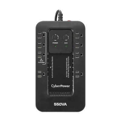 UPS de 550 VA/330 W, Topología Standby con Modo Ahorrador ECO, Entrada 120 Vca NEMA 5-15P, Con 8 Tomas NEMA 5-15R