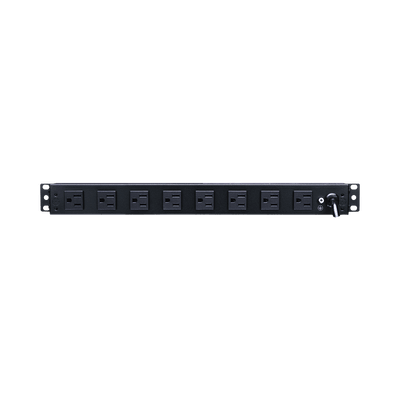 PDU Básico Para Distribución de Energía, Con 8 Tomas NEMA 5-15R Traseras y 2 Tomas 5-15R Frontales, 1UR, 15 Amp, 120 Vca