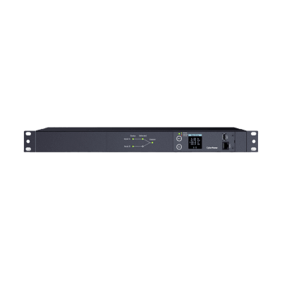 PDU ATS (Fuente Redundante Auto-transferible) Medible, Para Distribución de Energía, 2 Entradas 120 Vca NEMA5-15P, Con 10 Salidas NEMA 5-15R, Horizontal 19in, 1UR