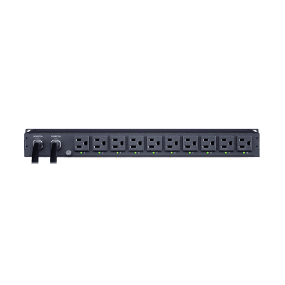 PDU ATS (Fuente Redundante Auto-transferible) Monitoreable, Para Distribución de Energía, 2 Entradas 120 Vca NEMA5-15P, Con 10 Salidas NEMA 5-15R, Horizontal 19in, 1UR