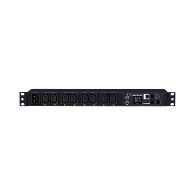 PDU Switchable y Monitoreable por Toma, para Distribución de Energía, Entrada 200-240 Vca NEMA L6-20P, Con 8 Salidas C13, Horizontal 19in, 2UR
