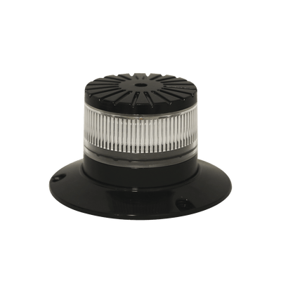 Baliza LED compacta discreta, domo claro, color ambar