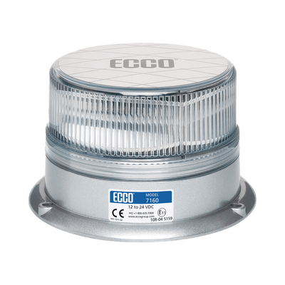 Baliza LED: Reflex, 12-24 Vcc, 15 patrones de destello, lente claro, iluminación ámbar