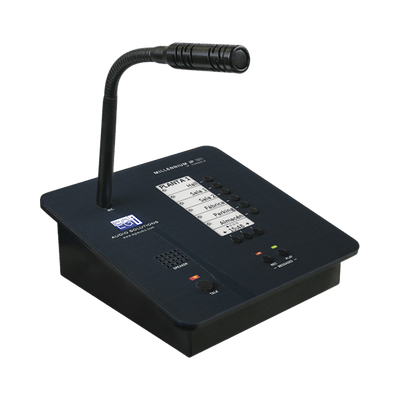 CONSOLA DE AVISOS MULTIZONA IP CON DISPLAY, MICRÓFONO Y GRABADOR DE MENSAJES