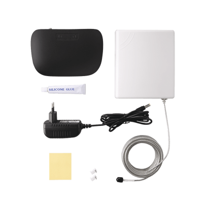 KIT de Amplificador de Señal Celular | Soporta 3G y Mejora la calidad de Voz | Cubre hasta 300 metros cuadrados | Ganancia Máxima 70 dB.