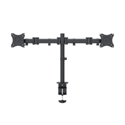 Montaje de Escritorio articulado para 2 monitores de 13 a 27" / Soporta hasta 10 kg / Vesa 75 x 75 / 100 x 100 / Acero / Giro: 360°