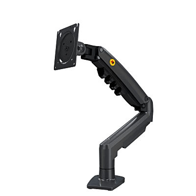 Brazo Ajustable para Monitor Ergonómico / Compatible con Monitores de 17" - 30" / Capacidad de Peso hasta 9 kg / Rotación 360° / Inclinación +85° a -30° / Giro 180° / Ajuste de Resorte de Gas / Color Gris
