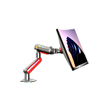 Montaje de Escritorio Ideal Para Monitores Gaming de 32"- 60" / Capacidad de Carga Maxima 20 Kg / Vesa 75 x 75 - 100 x 100 / Acero / Giro 360° / Color Carbon Mate con Cubierta Plastica Color Rojo / Iluminación RGB