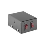 Gabinete metálico con 2 interruptores iluminados para barra de luces