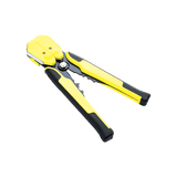 Pinza multifuncional Pelacables, con terminal de pestaña, prensado automático de color amarillo.