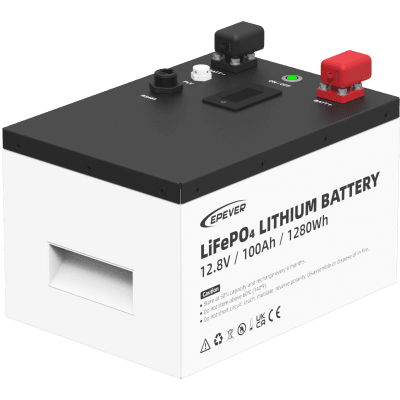 Batería de Litio LiFePO4 12.8Vcc, 100Ah, 1.28KwH, Pantalla LCD para Monitoreo Local, Carcasa Metálica