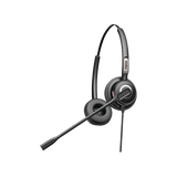 Diadema binaudal (duo) con tecnología antishock para teléfonos IP FANVIL y Polycom con micrófono de cancelación de ruido, larga durabilidad