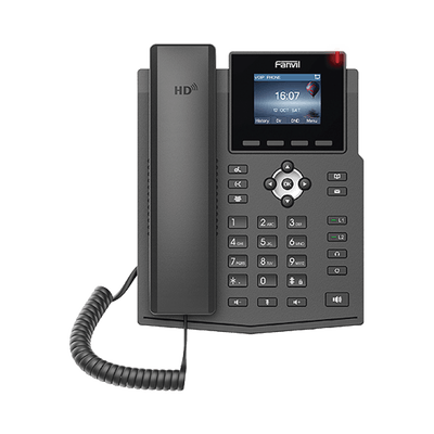 Teléfono IP empresarial para 4 líneas SIP con pantalla LCD de 2.4 pulgadas a color, Opus y conferencia de 3 vías, PoE.