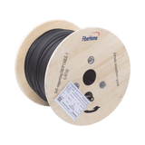 Carrete de 1 km de Fibra Óptica Aérea Mini Figura 8 G.657A2 tipo Drop, Monomodo de 1 Hilo (unifibra), Color Negro, Span 80