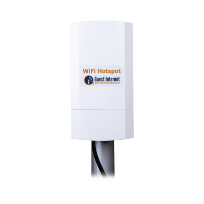 Hotspot inalámbrico 2.4 GHz para exterior, antenas sectorial 8 dBi, Throughput 75 Mbps, ideal para la venta de códigos de acceso a Internet