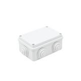 Caja de derivación de PVC Auto-extinguible con 6 entradas, tapa atornillada, 120 x 80 x 50 mm (4.74 x 3.15 x 1.97 in), Para Exterior (IP55)