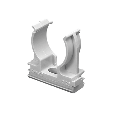 Soporte de presión (Abrazadera), PVC Auto-extinguible, abierto para tubería de 50 mm