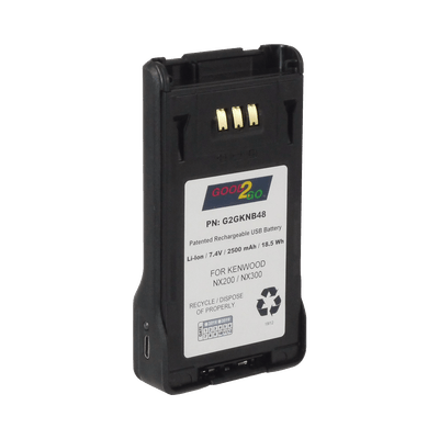 Batería Li-Ion 2000 mAh para radios Kenwood NX200/300.