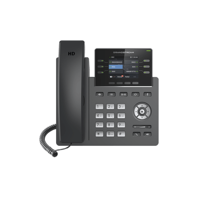 Teléfono IP Grado Operador, 3 líneas SIP con 6 cuentas, puertos Gigabit,PoE, pantalla a color 2.4", codec Opus, IPV4/IPV6 con gestión en la nube GDMS
