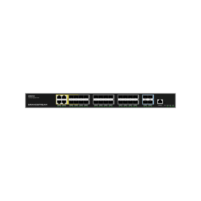 Switch de Agregación Capa 3 / 4 Puertos Gigabit Ethernet / 24 Puertos Gigabit SFP / 4 Puertos 10Gigabit SFP+ / QoS Integrada / Soporte IPv6 e IPv4 / Seguridad Avanzada / Stacking /