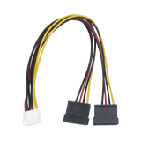 Cable Doble de Corriente SATA / Compatible con DVR's epcom / HIKVISION / 25 cms de Longitud